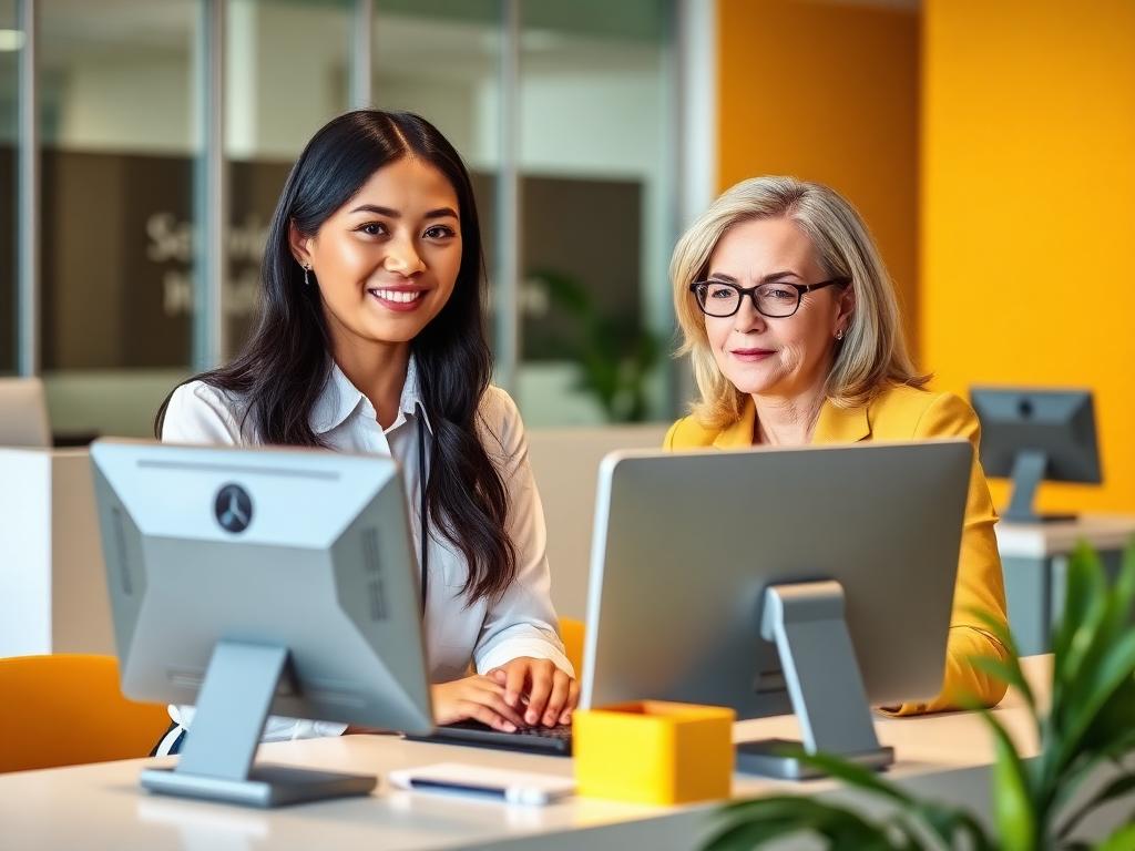 Secrétaire assistante à son poste de travail